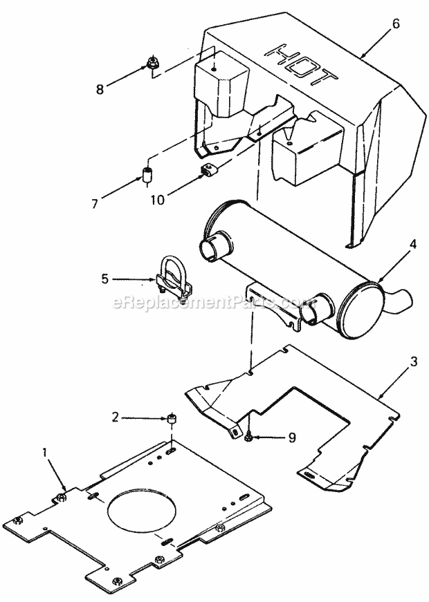 Engine Mounting, Muffler & Air Duct Diagram and Parts List for 1882 800000-821059, 140-721-100, 141-721-100 Cub Cadet Lawn Tractor